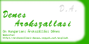 denes arokszallasi business card